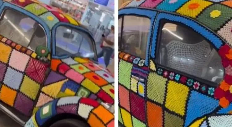 Le tejió un forro a su VW