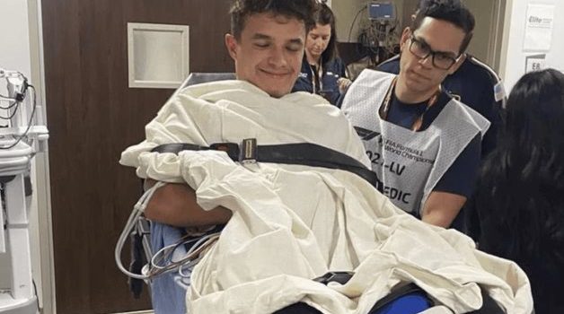 Lando Norris es trasladado a un hospital en Las Vegas