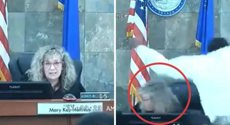 Sujeto Se Lanza Contra la Jueza Mary Kay Holthus en Las Vegas