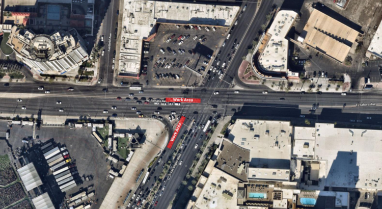 Comienzan las obras de alcantarillado en Sahara, Las Vegas Boulevard
